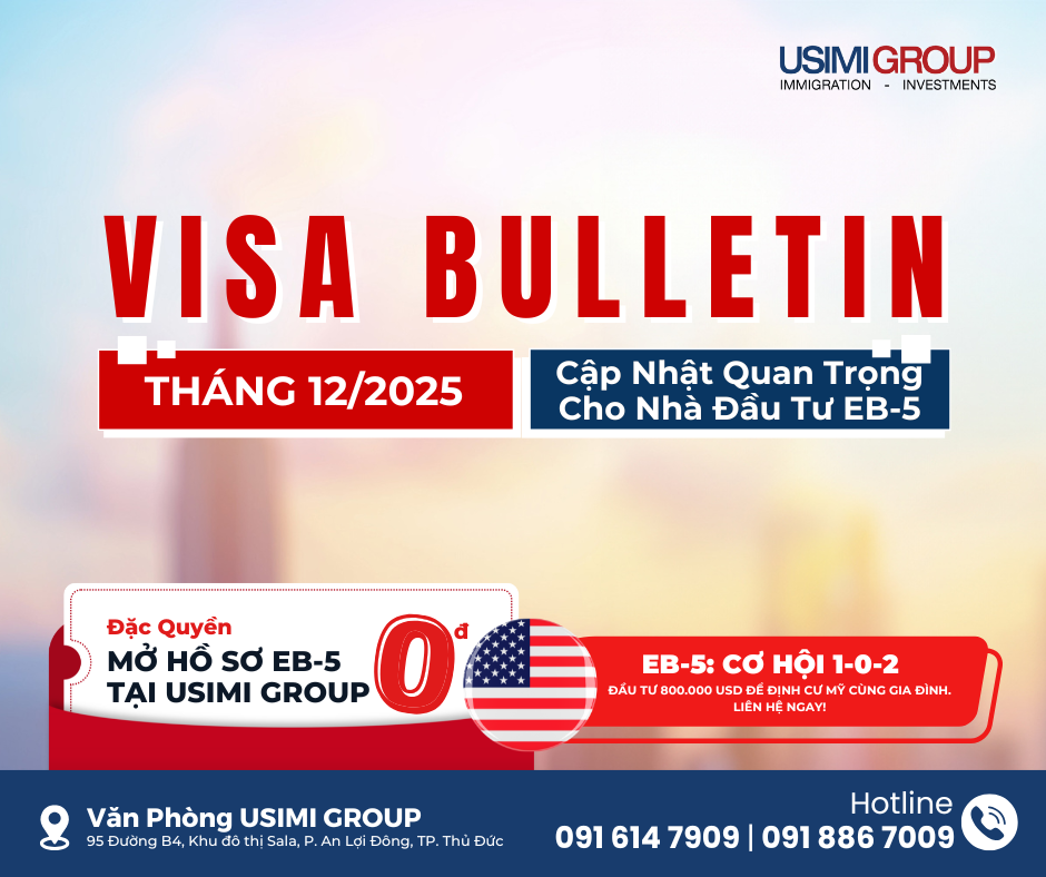 VISA BULLETIN 12/2025 – CẬP NHẬT QUAN  TRỌNG CHO NHÀ ĐẦU TƯ EB-5​